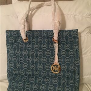 NWT MICHAEL KORS DENIM TOTE